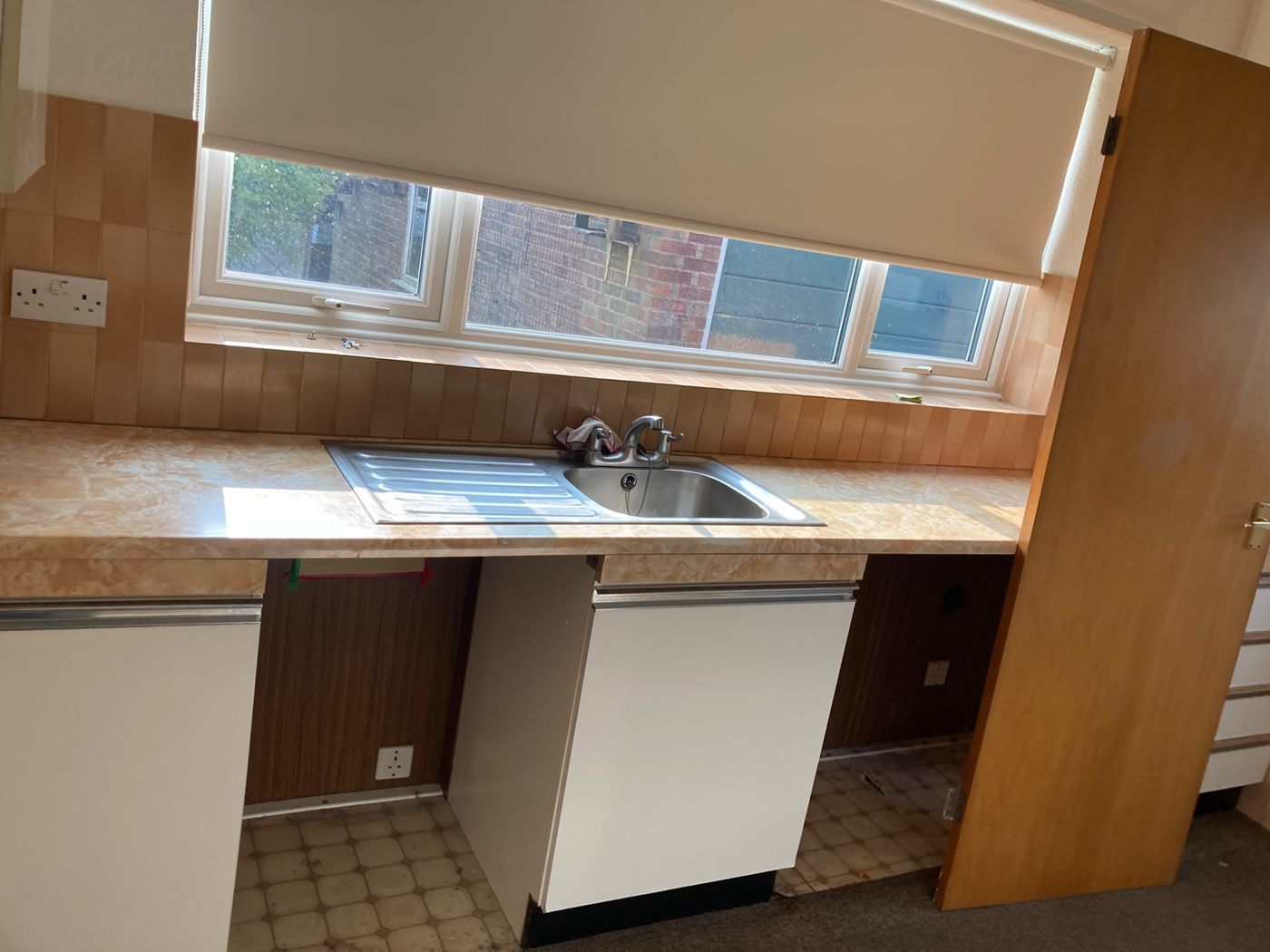 Before: Kitchen strip-out: old units removed and taken away